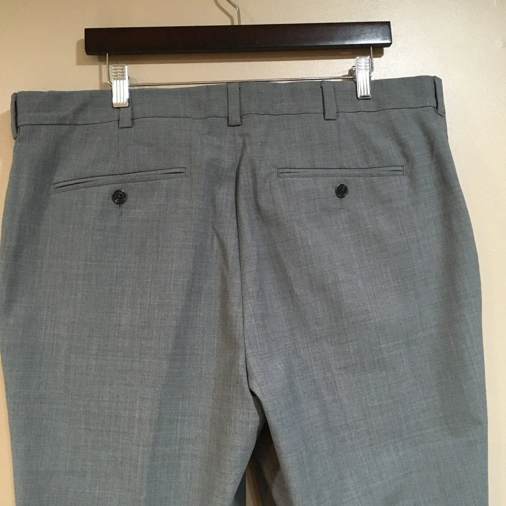 Lands End Tailored Fit Wool Blend Dress Pants Mens 38 Gray Professional Classic